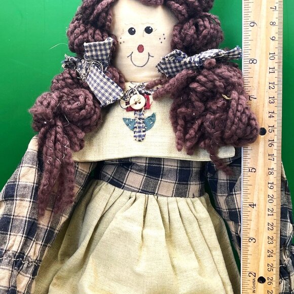 Vintage Handmade Cloth Doll Fabric Ragdoll Primitive Folk Art OOAK Country Décor - Picture 5 of 13